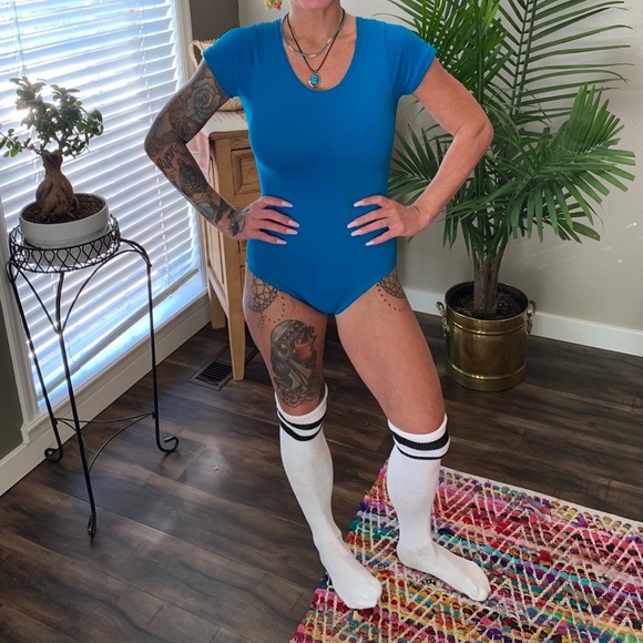 Vintage Danskin Jazzercise Blue Leotard - Picture 10 of 10